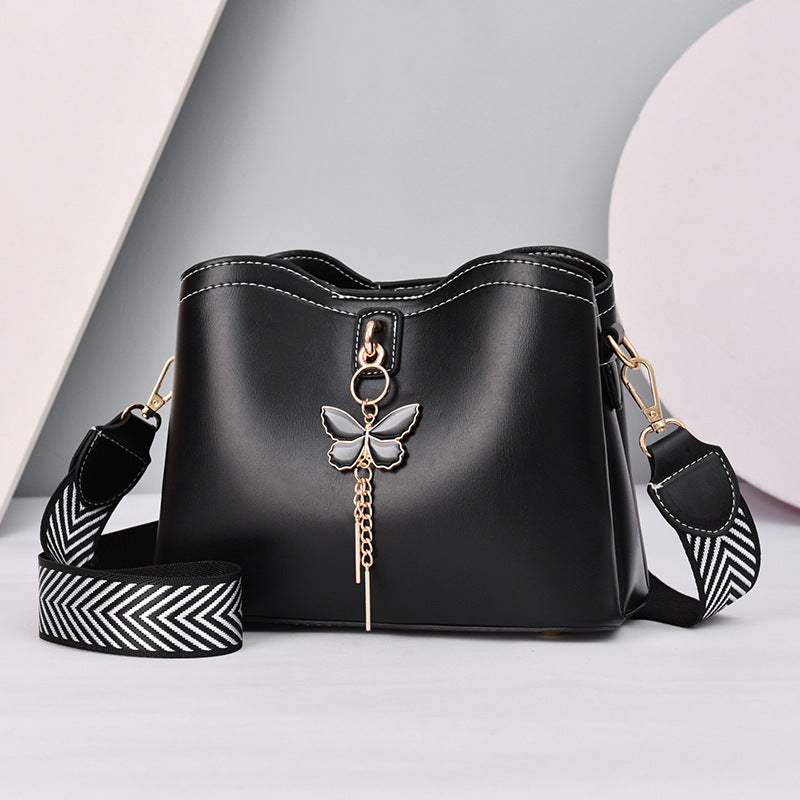Multi-Layer PU Leather Women's Handbag (Black)