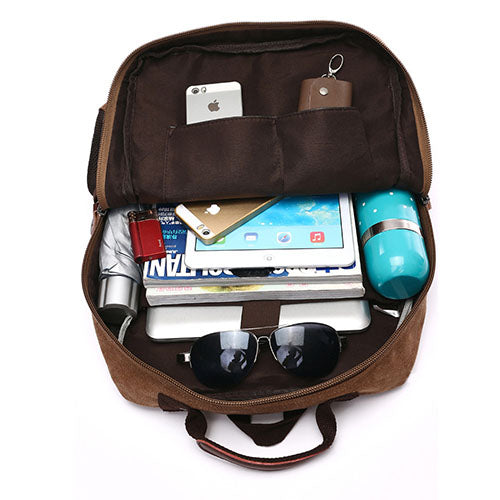 XAFITI Vintage Canvas Fabric Rucksack Multi-Function Backpack (Blue)