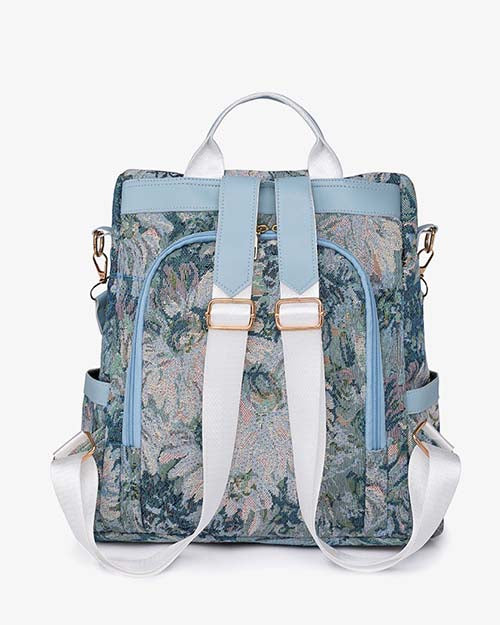 Lightweight Classic Backpack Floral Graphic Women’s Backpack (Royal Blue)