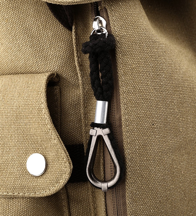 New Vintage Canvas Fabric Rucksack Men's Backpack (Brown)