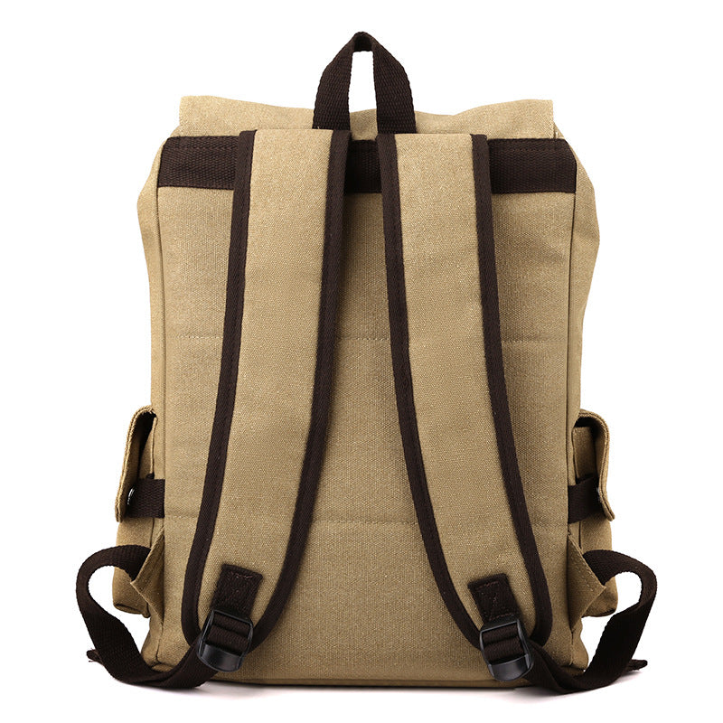 New Vintage Canvas Fabric Rucksack Men's Backpack (Brown)