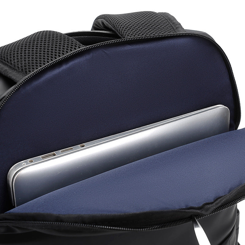 New Waterproof Sleek Minimalist PU Leather Backpack (Black)