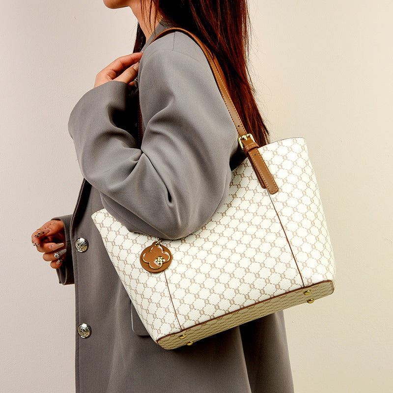 New Fashion Autumn Trendy Women’s Tote Bag Handbag (White)