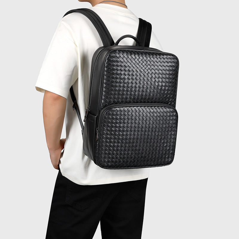 XAFITI Men’s Woven Faux Leather Backpack