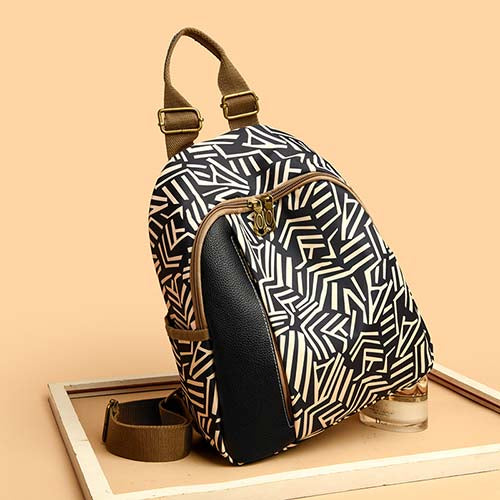 New Trendy Fashionable White Pattern Women’s Backpack