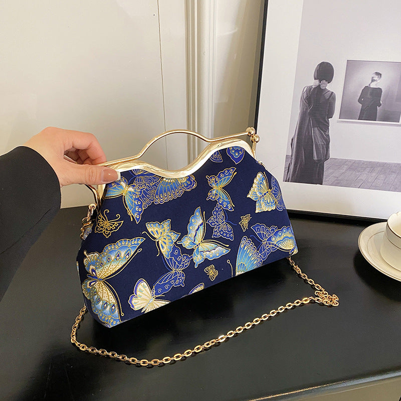 New Retro Butterfly Embroidered Women’s Handbag (Butterfly)