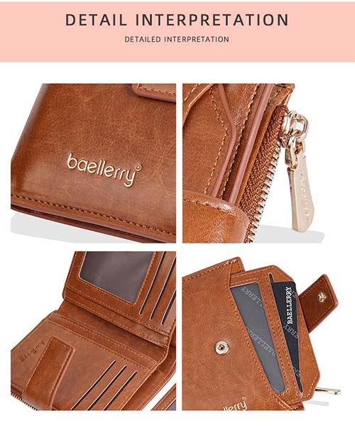 Baellerry Multifunctional Leather Men’s Wallet (Ruby Maroon)