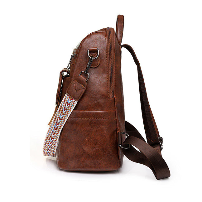 Luxury Designer Large Capacity Leather Women’s Backpack (Black)