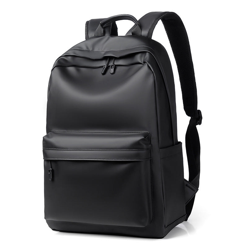 New Waterproof Sleek Minimalist PU Leather Backpack (Black)
