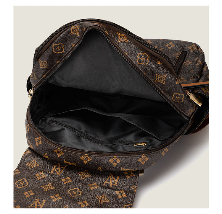 Retro Casual Versatile PU Leather Women’s Backpack (Brown)