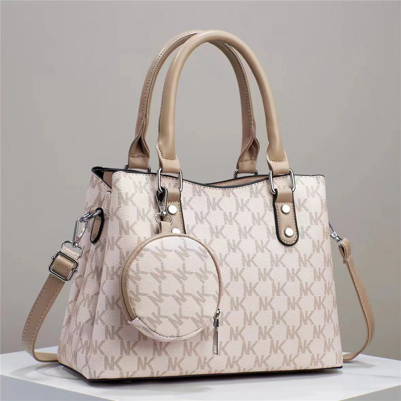 New Stylish and Elegant PU Leather Women’s Handbag (Khaki)