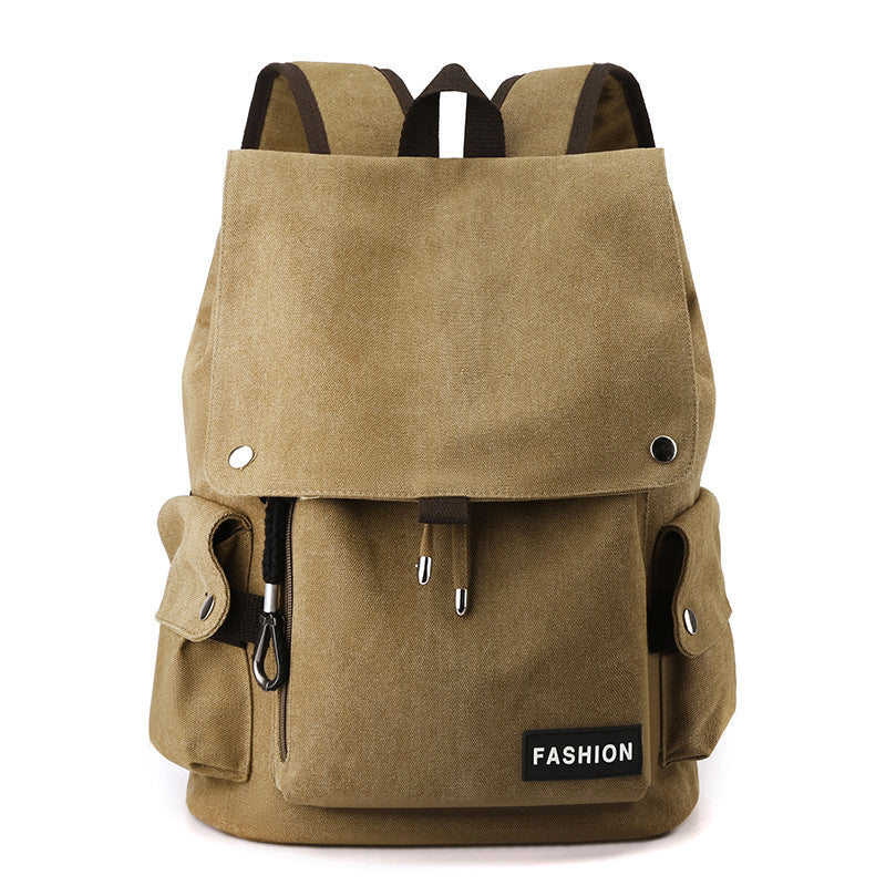 New Vintage Canvas Fabric Rucksack Men's Backpack (Brown)