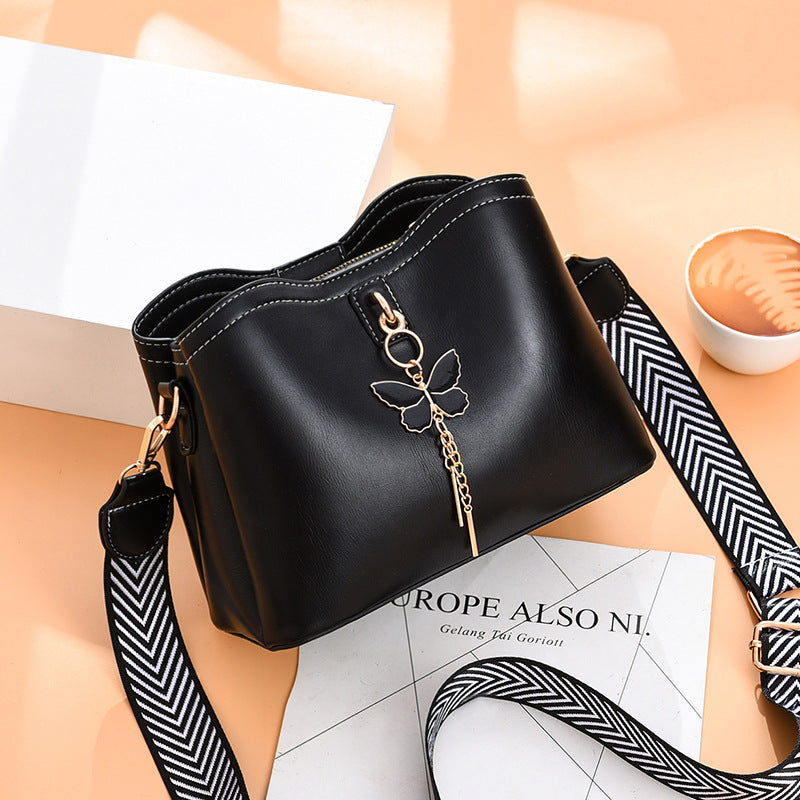 Multi-Layer PU Leather Women's Handbag (Black)