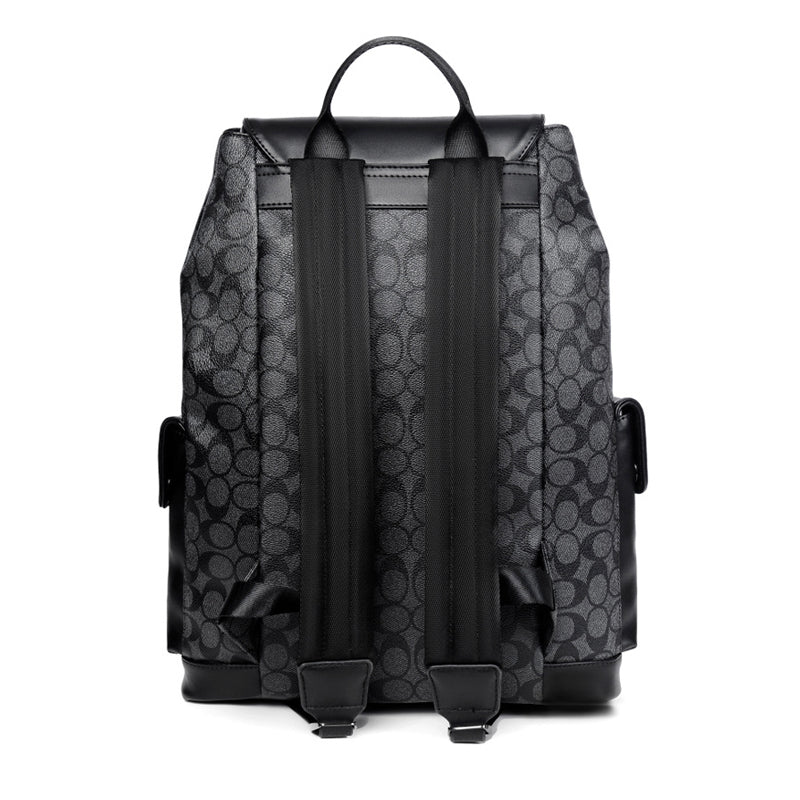 Chuang Kehe Checkered Flap Fashionable Premium Backpack (Plaid Black)