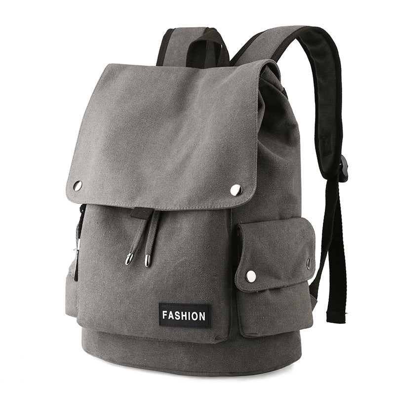 New Vintage Canvas Fabric Rucksack Men's Backpack (Grey)