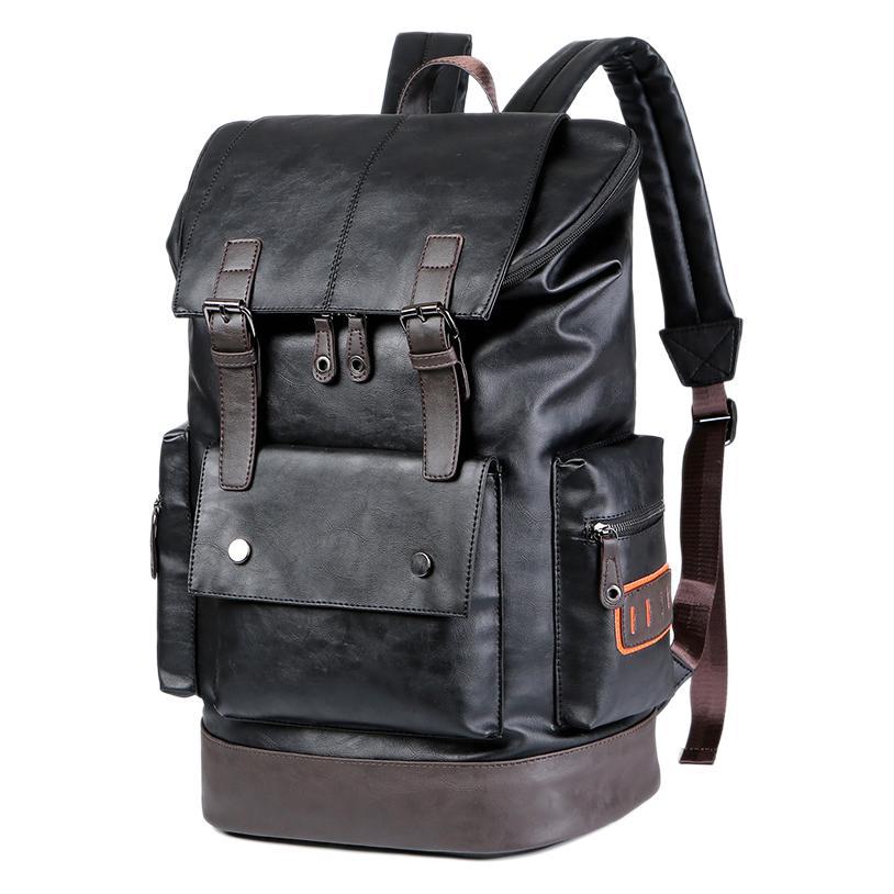 Vintage Style Leather Large Commute Casual Men's Backpack