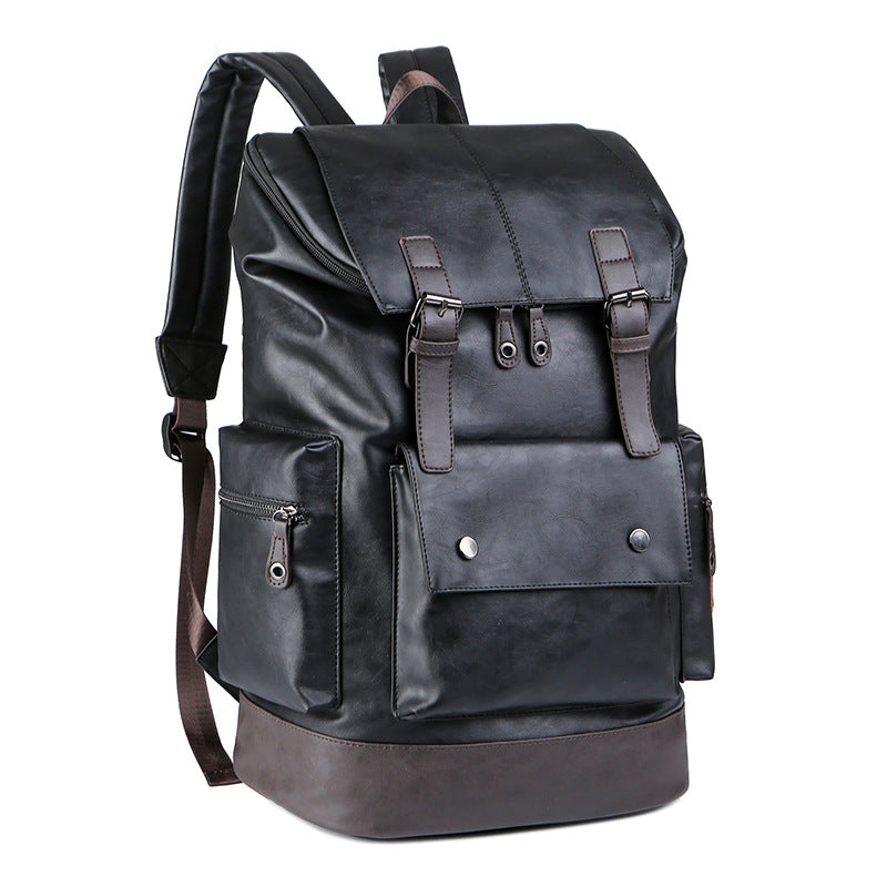 Vintage Style Leather Large Commute Casual Men's Backpack