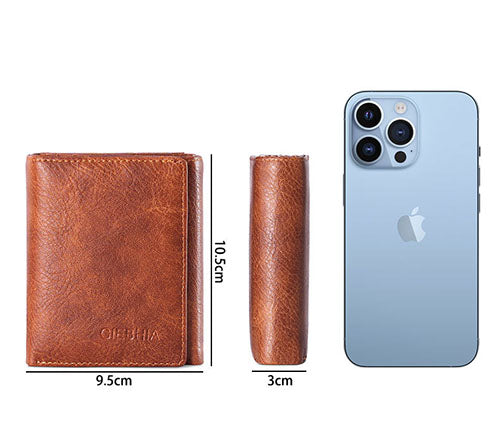 EASTERN STAR Men’s Leather Wallet (Brown)