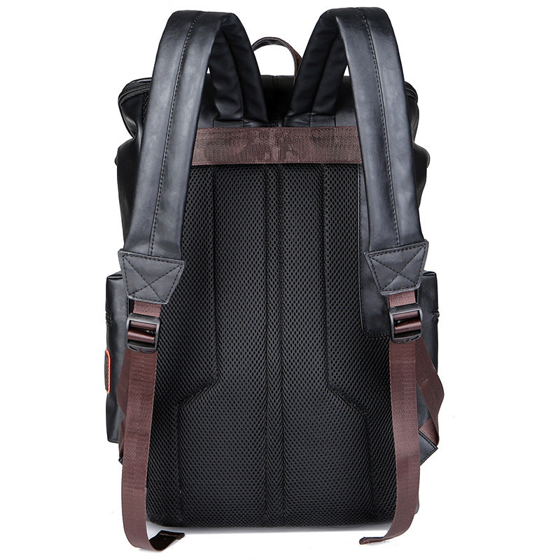 Vintage Style Leather Large Commute Casual Men's Backpack