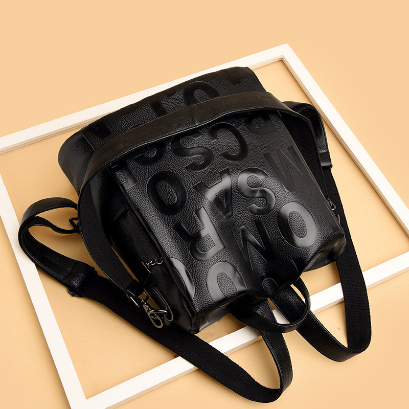 New Letter Design Stylish PU Women's Backpack