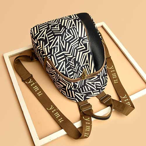 New Trendy Fashionable White Pattern Women’s Backpack