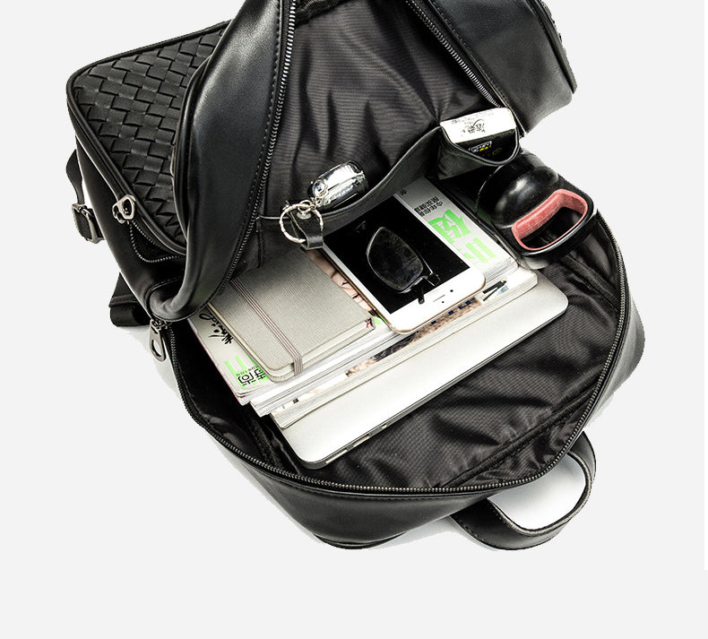 XAFITI Men’s Woven Faux Leather Backpack