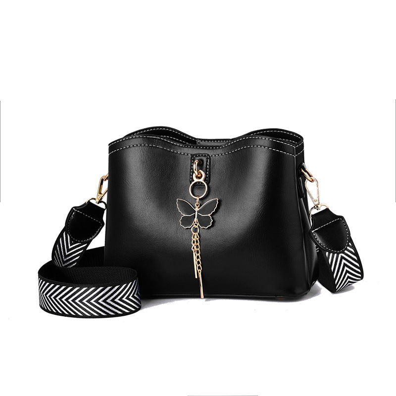 Multi-Layer PU Leather Women's Handbag (Black)