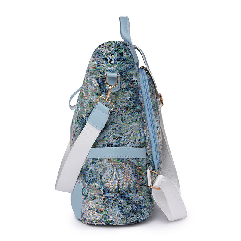 Lightweight Medium Classic Backpack Floral Graphic Women’s Backpack (Blue)