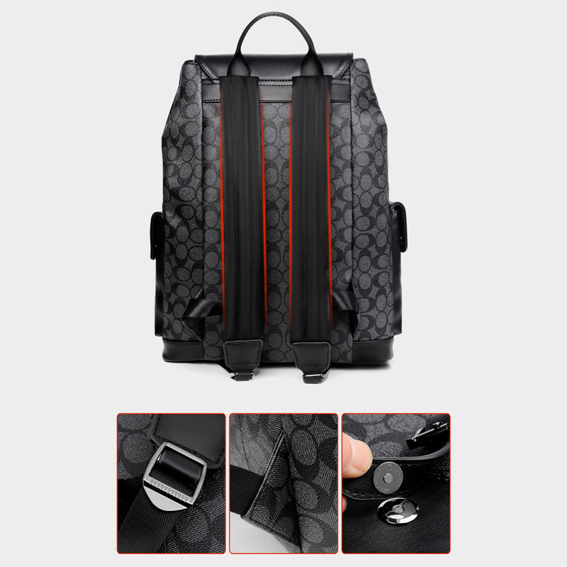 Chuang Kehe Checkered Flap Fashionable Premium Backpack (Plaid Black)