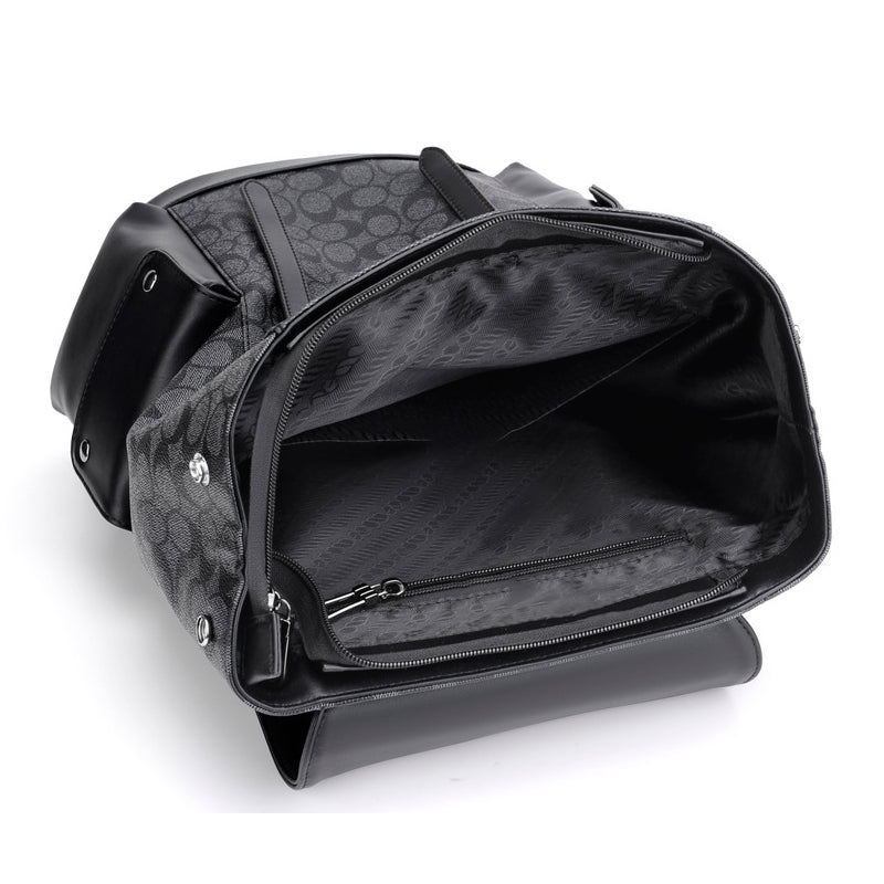 Chuang Kehe Checkered Flap Fashionable Premium Backpack (Plaid Black)