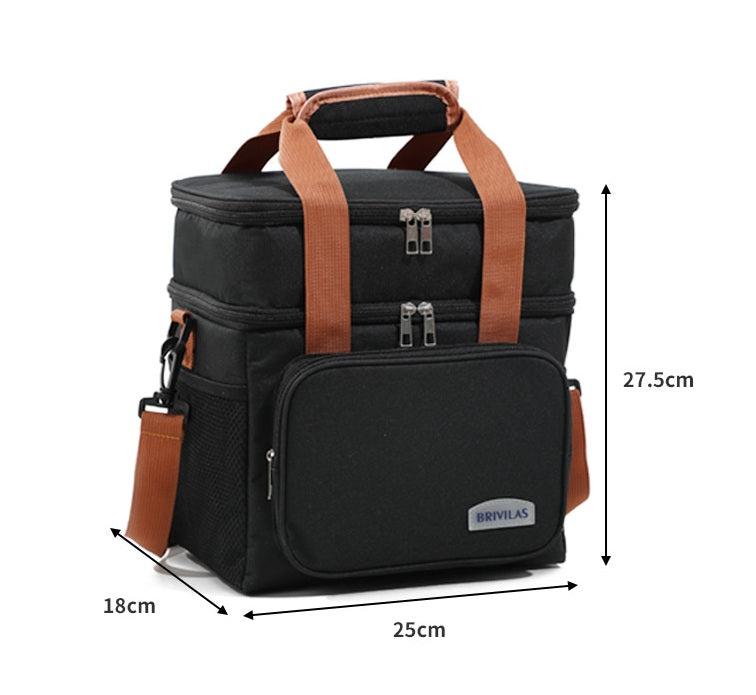 Picnic Thermal Lunch Box Ice Bag Food Insulated Cooler Meal Pouch Lunch Bag (Black)