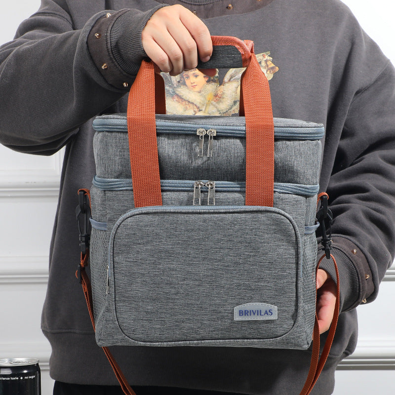 Picnic Thermal Lunch Box Ice Bag Food Insulated Cooler Meal Pouch Lunch Bag (Black)