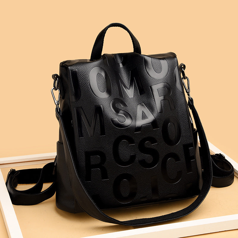 New Letter Design Stylish PU Women's Backpack