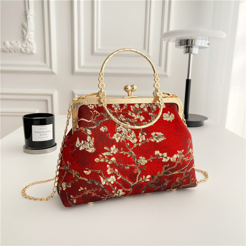 Apricot Flower Finished Casual Women’s Handbag (RED)