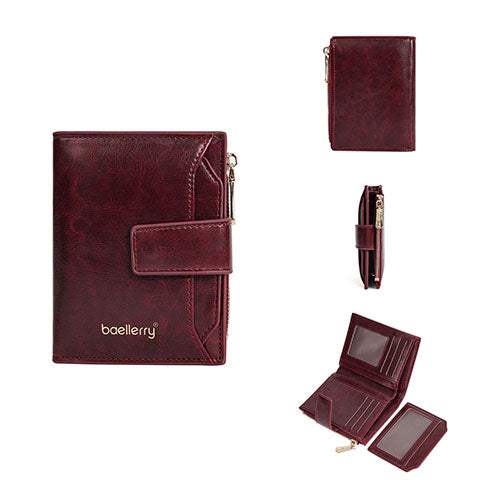 Baellerry Multifunctional Leather Men’s Wallet (Ruby Maroon)