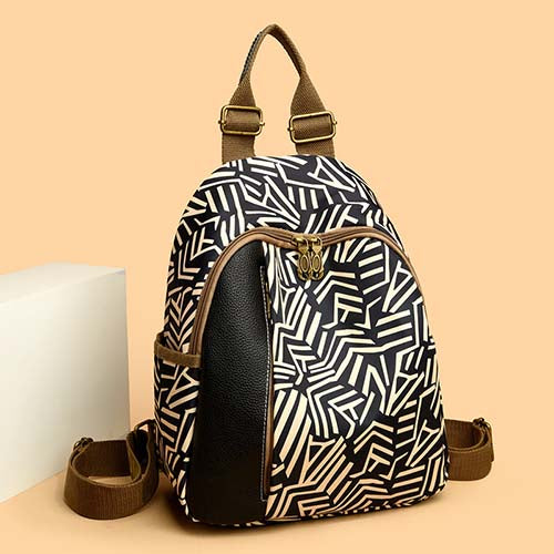 New Trendy Fashionable White Pattern Women’s Backpack