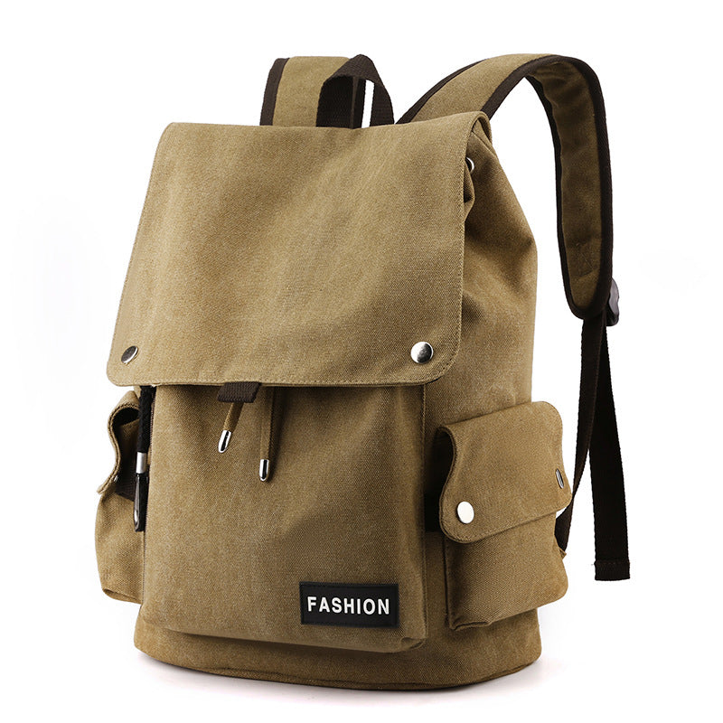 New Vintage Canvas Fabric Rucksack Men's Backpack (Brown)