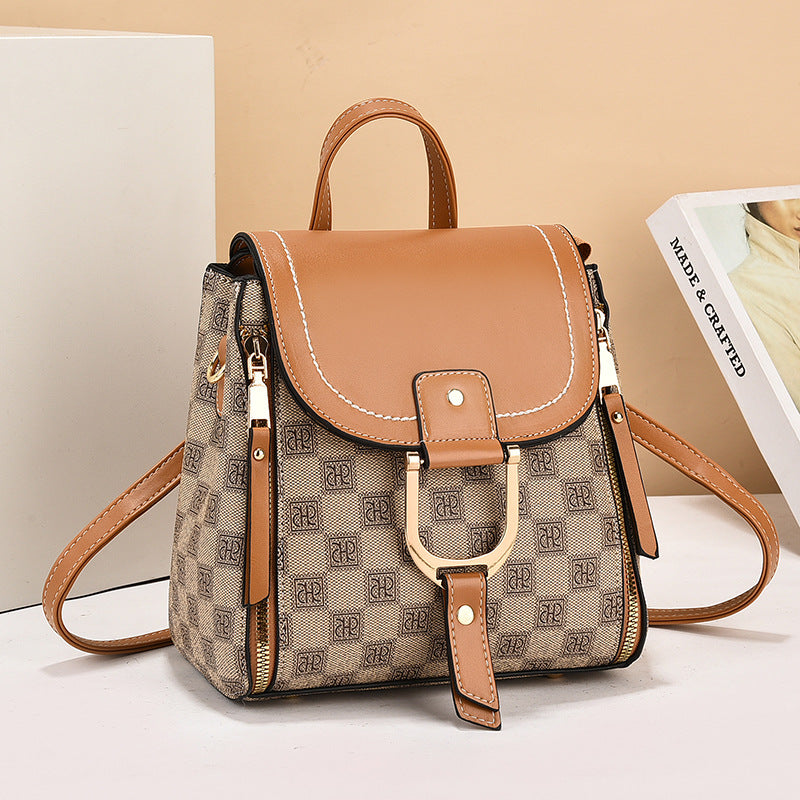 New Korean Fashion PU Leather Women's Handbag Backpack (Khakis Yellow)