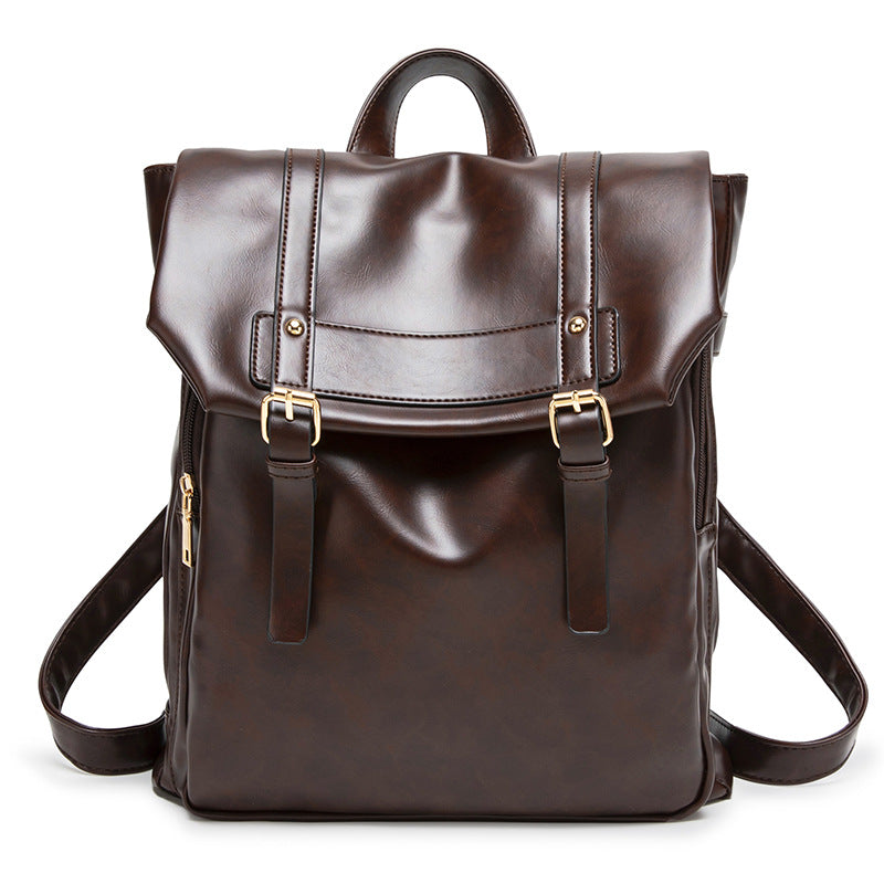 Premium Soft Leather Vintage-Style Brown Women's Backpack
