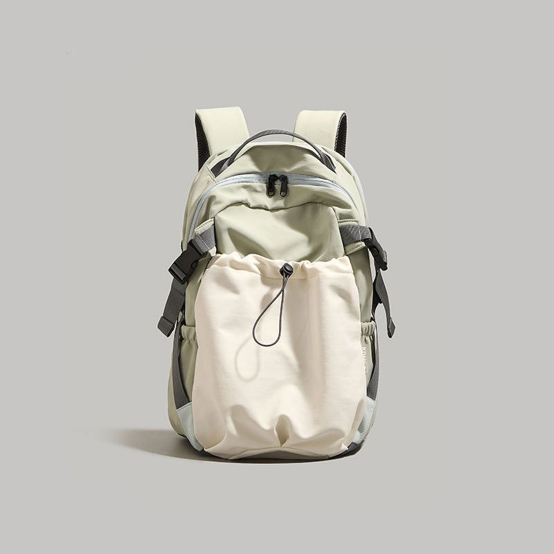 Daily Commute Casual Travel Unisex Color Block Backpack (Green)