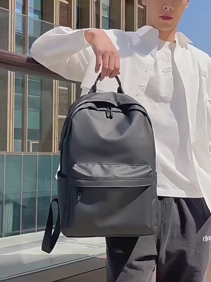 New Waterproof Sleek Minimalist PU Leather Backpack (Black)