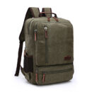 Green Vintage Rugged Canvas Fabric Backpack